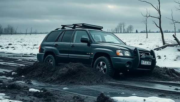 Что делать, если автомобиль застрял в грязи или снегу
